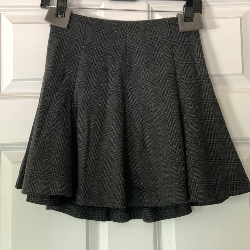 Flared Subtle Plaid Mini Skirt